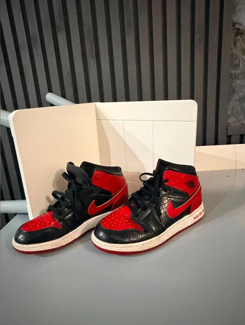 Nike Kids Black & Red High-Top Sneakers